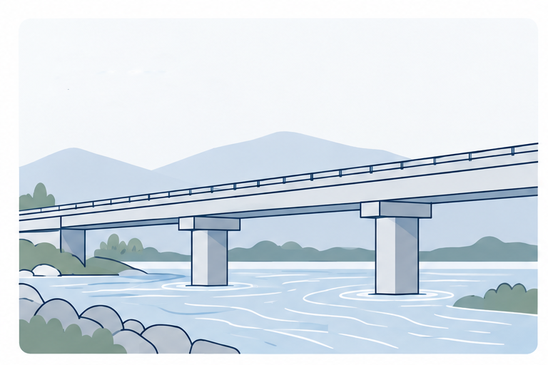 Bridge crossing a mountain river